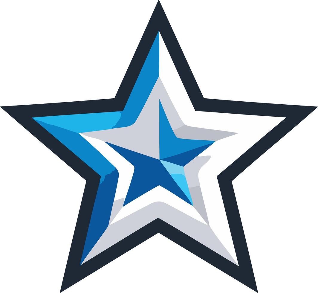 Modern, abstract blue star design, perfect for branding, logos, and app icons vector