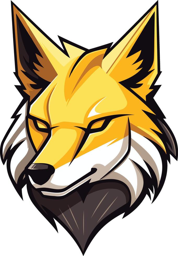 A bold and powerful fox head illustration, perfect for logos, branding, and mascot designs vector