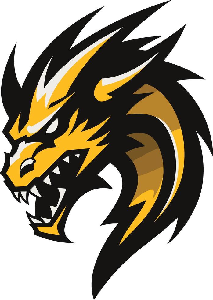 Fierce and powerful, this dragon logo is perfect for a gaming team, sports club, or any brand that wants to convey strength and dominance vector