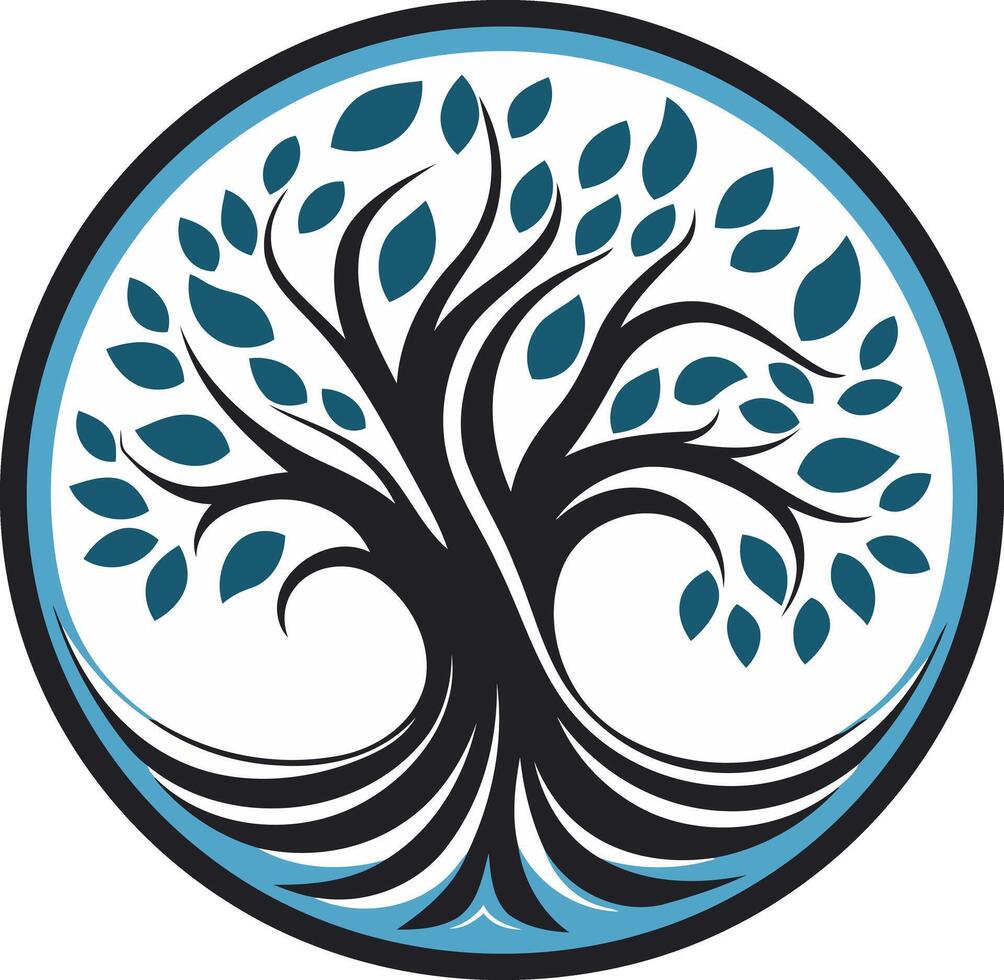 Tree of Life Symbol in a Circle vector