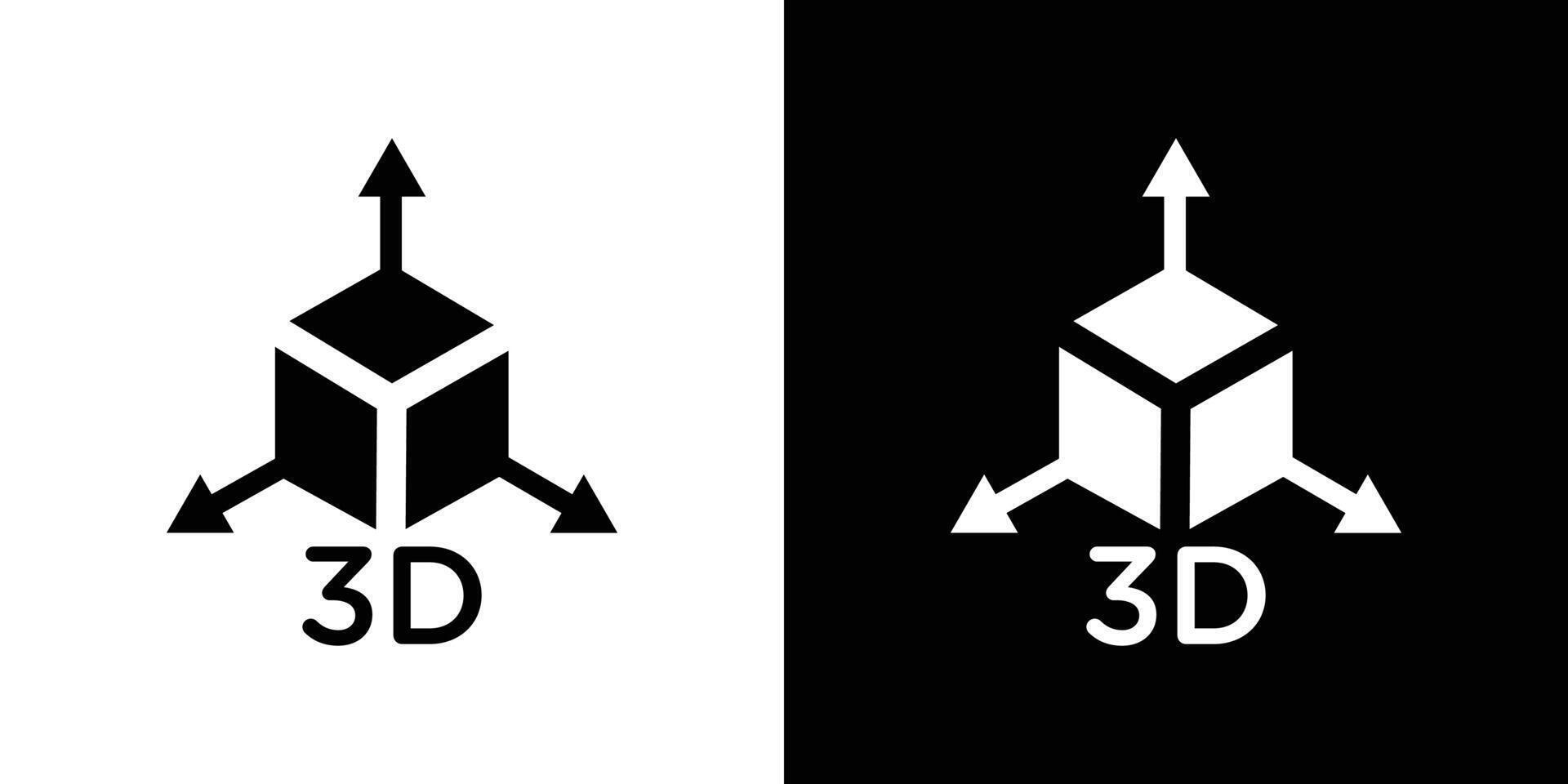 3D icon logo set vector