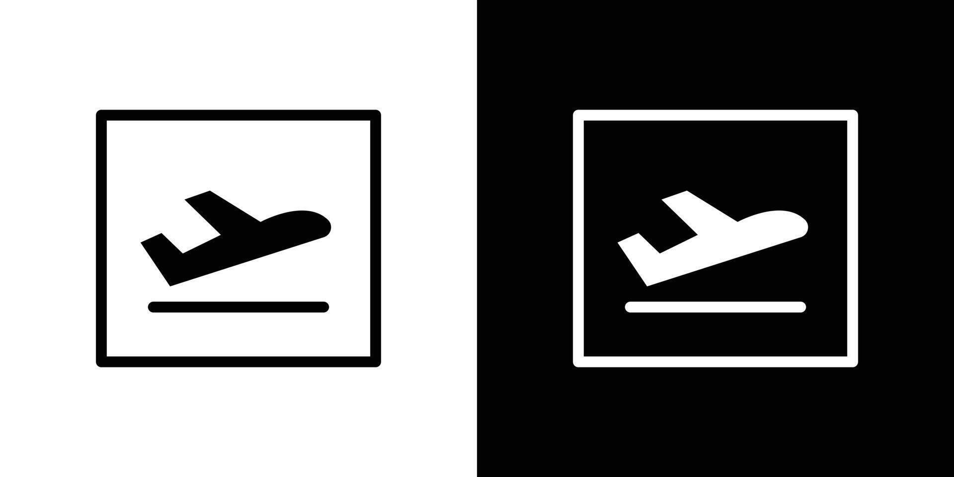 Arrivals plane icon logo set vector