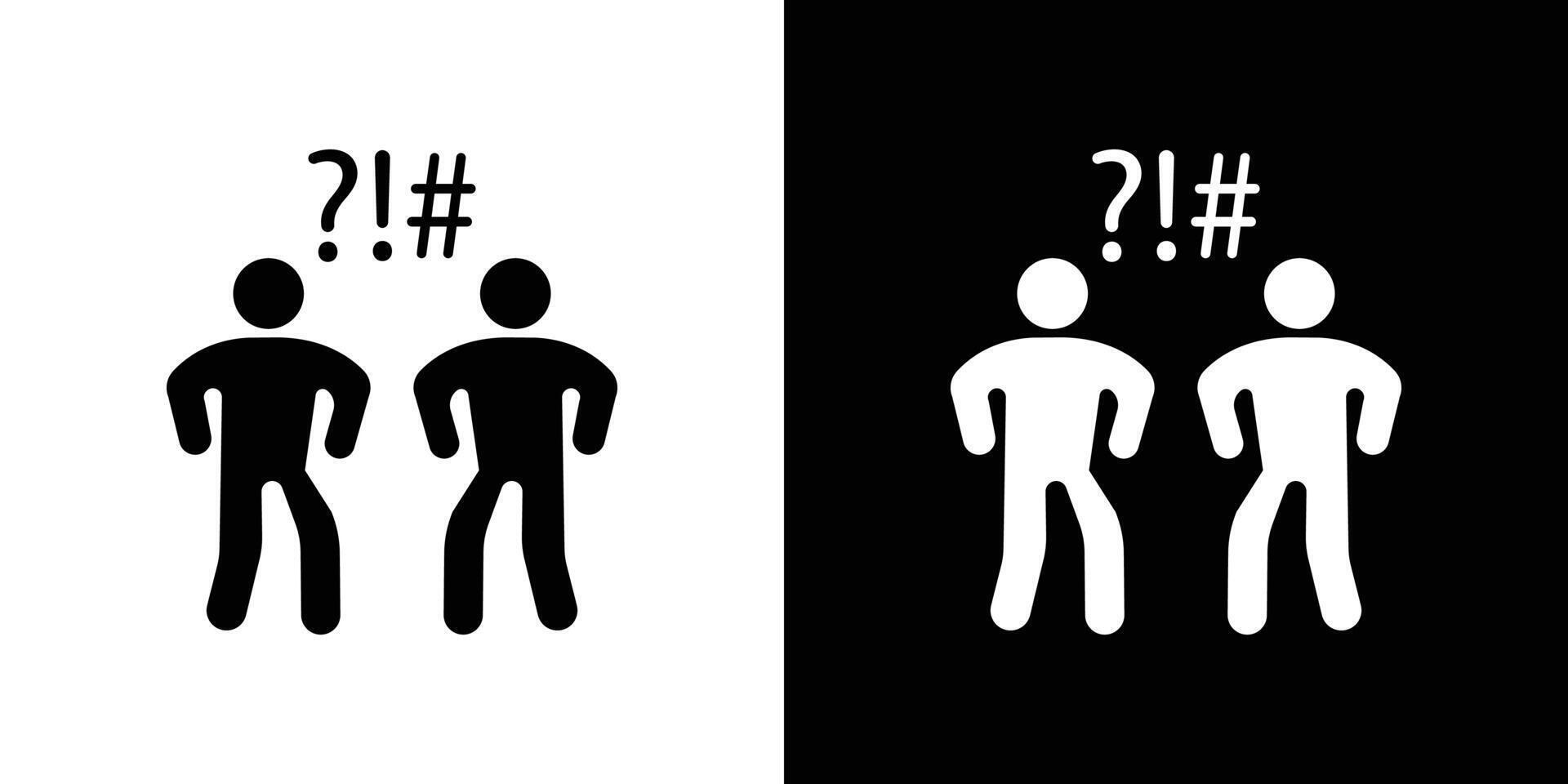 Angry people conflicts icon logo set vector
