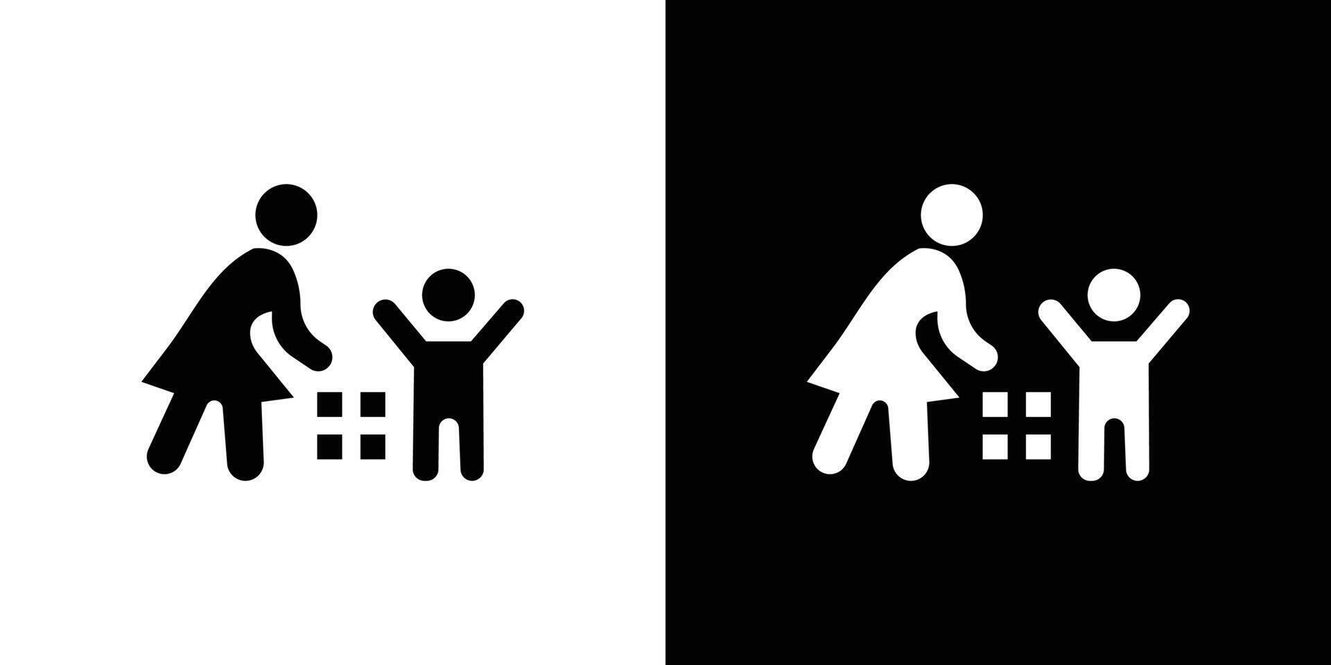 Babysitter icon logo set vector