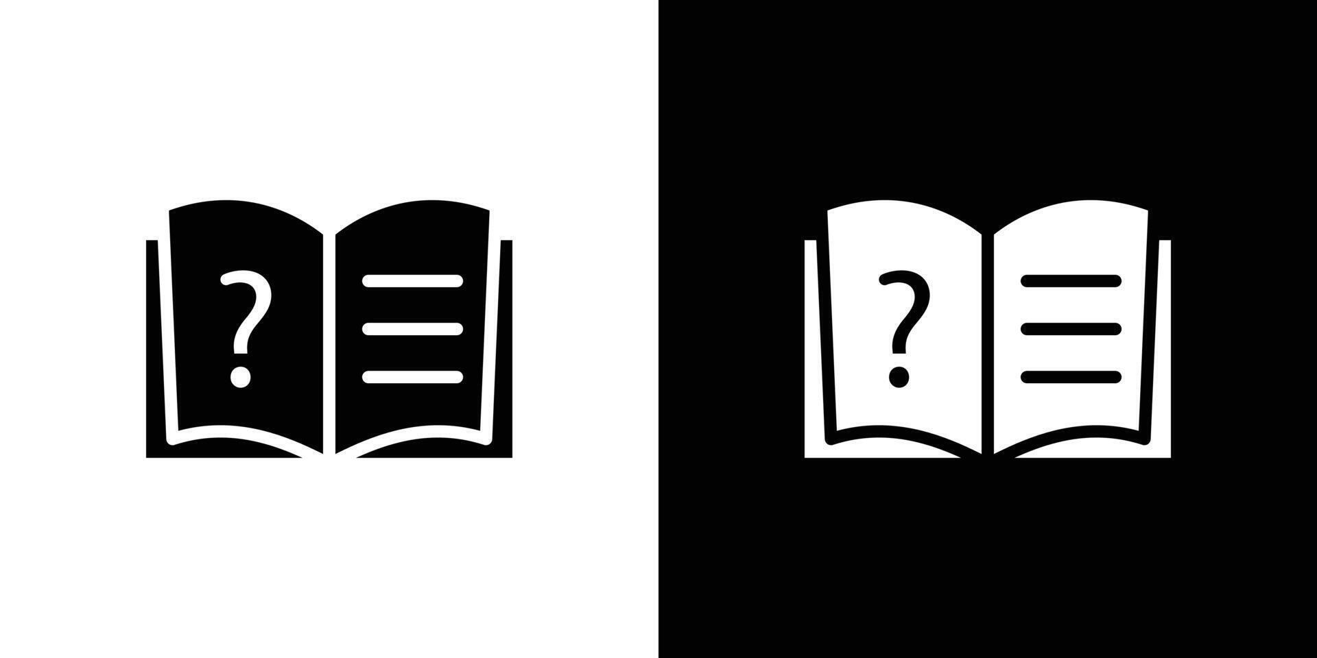 book with question mark icon logo set vector