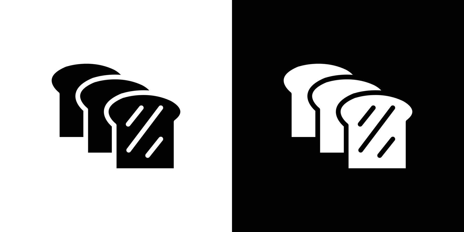Bread slice icon logo set vector