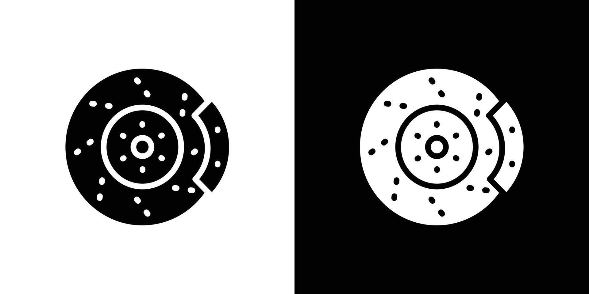 Car brake disk with caliper icon logo set vector