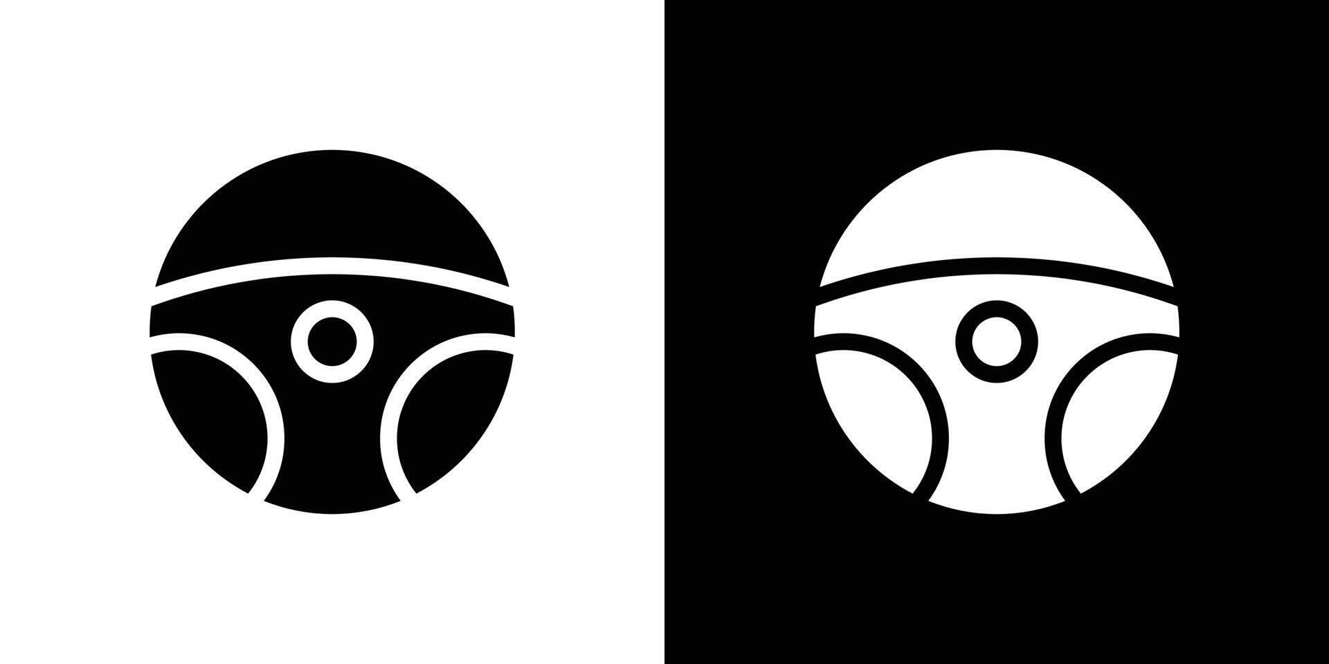 car Steering wheel icon logo set vector