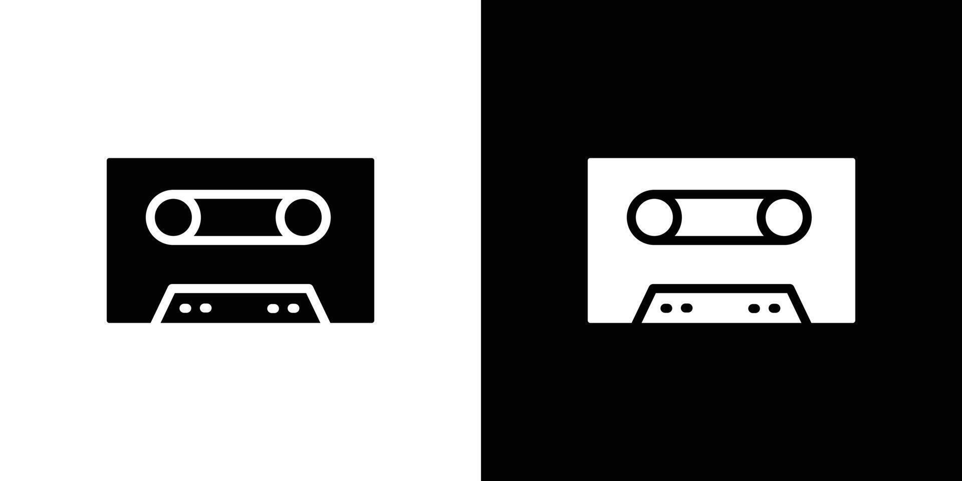 Cassette tape icon logo set vector