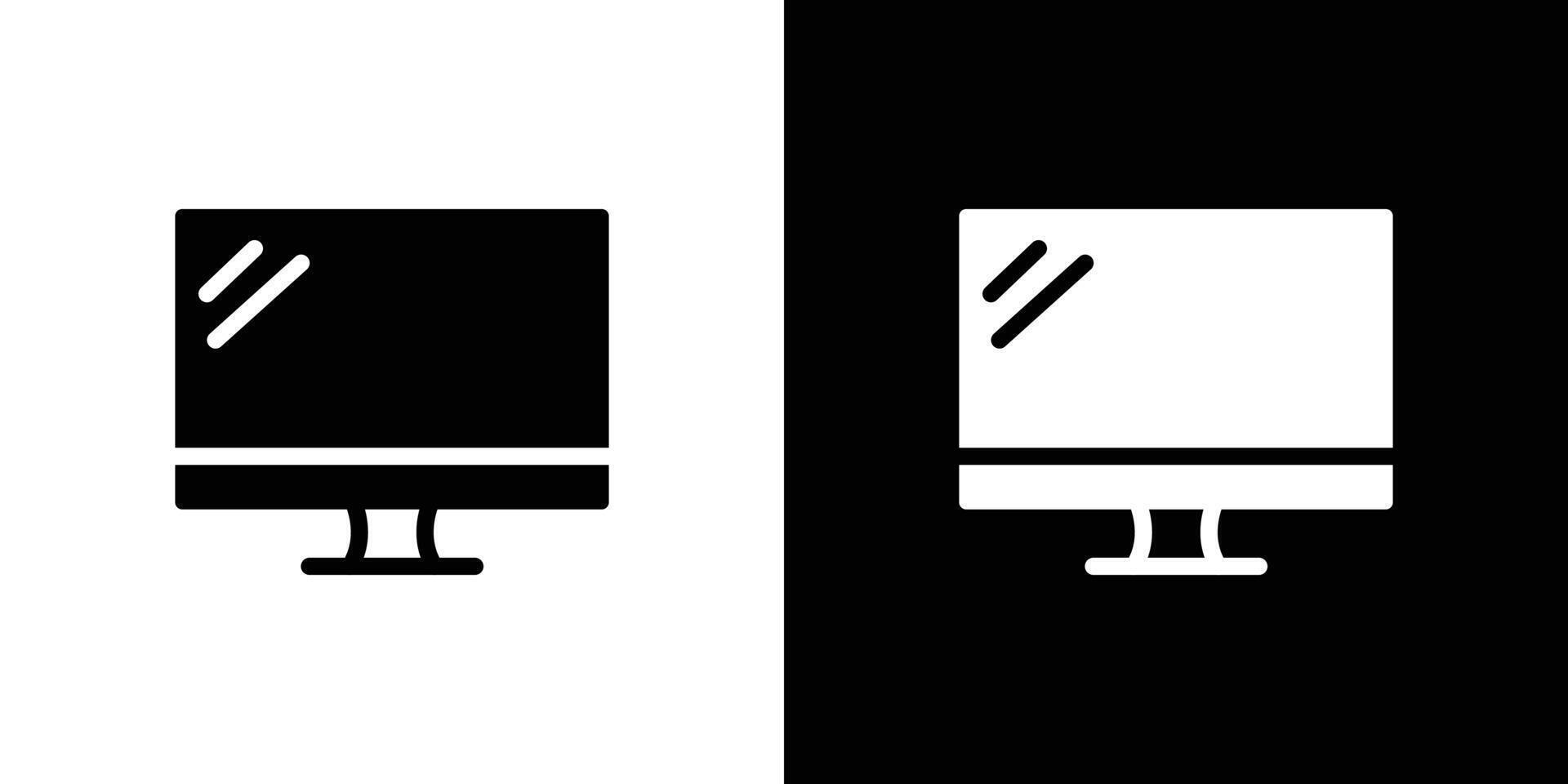 Computer monitor icon logo set vector