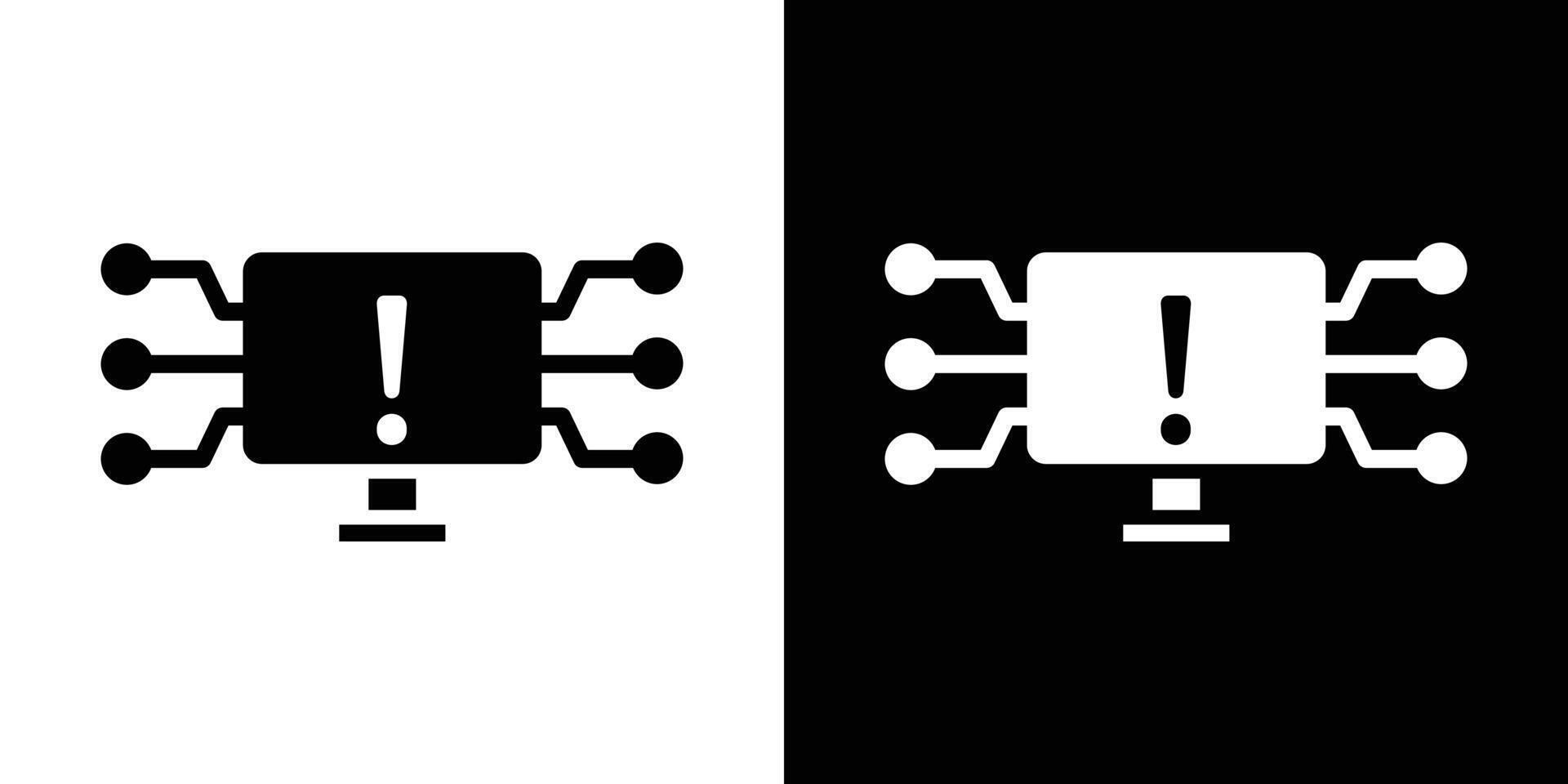 Cyber attack icon logo set vector
