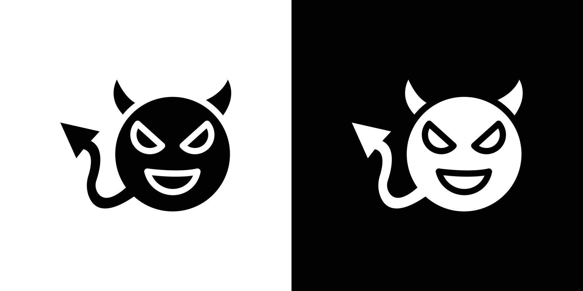 Demon devil icon logo set vector