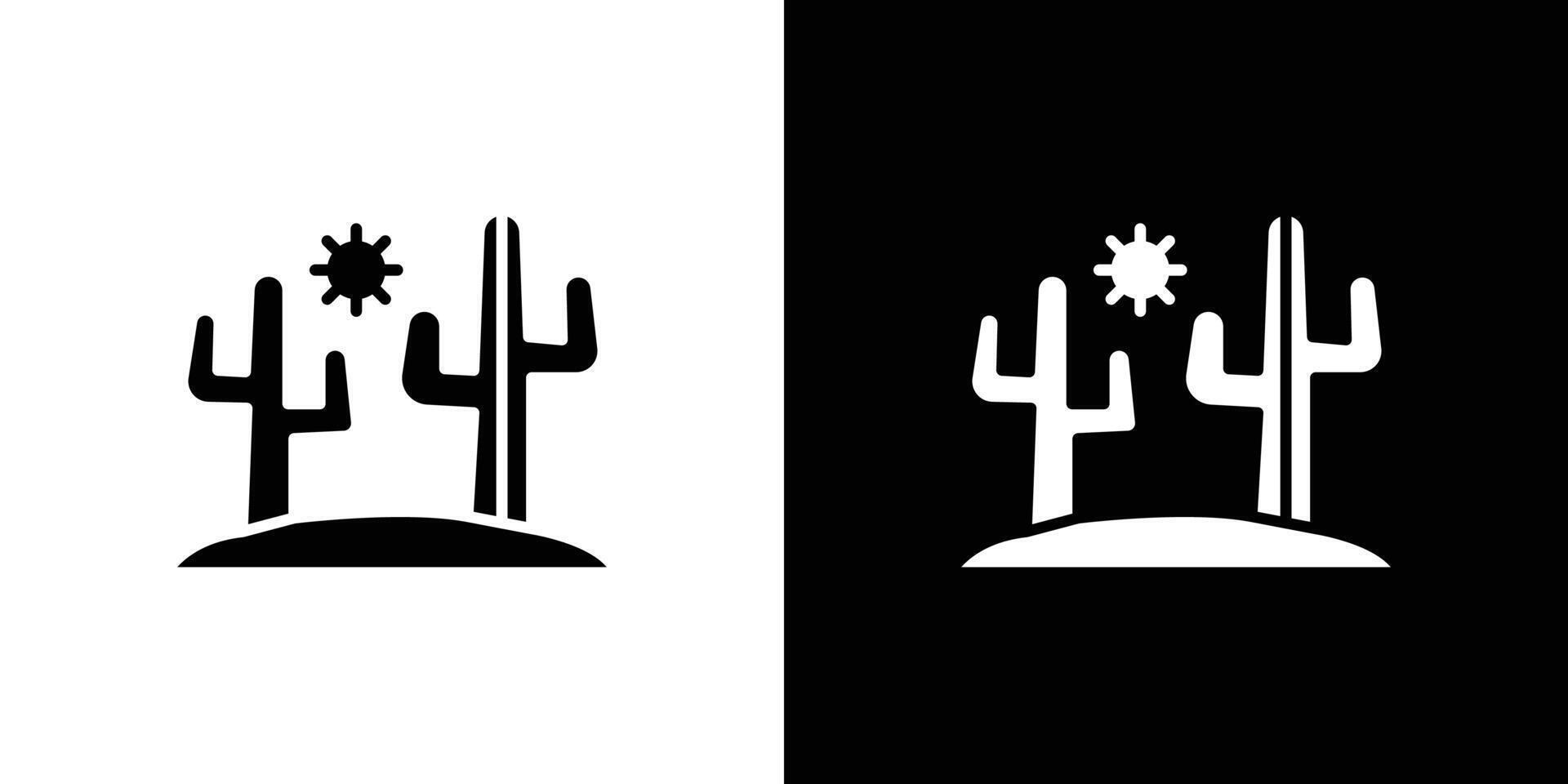 Desert cactus icon logo set vector