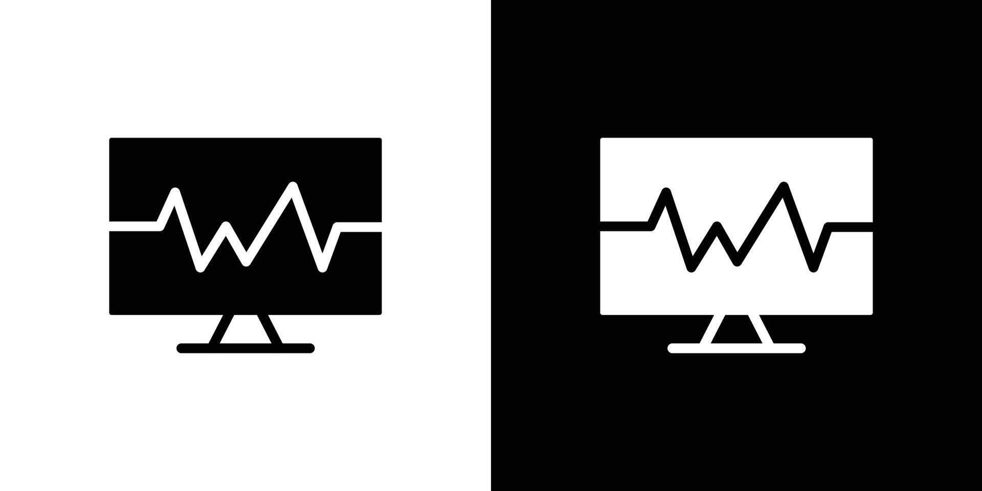 ECG monitor icon logo set vector