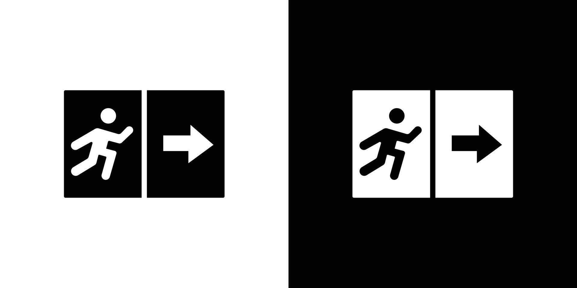 Emergency exit icon logo set vector