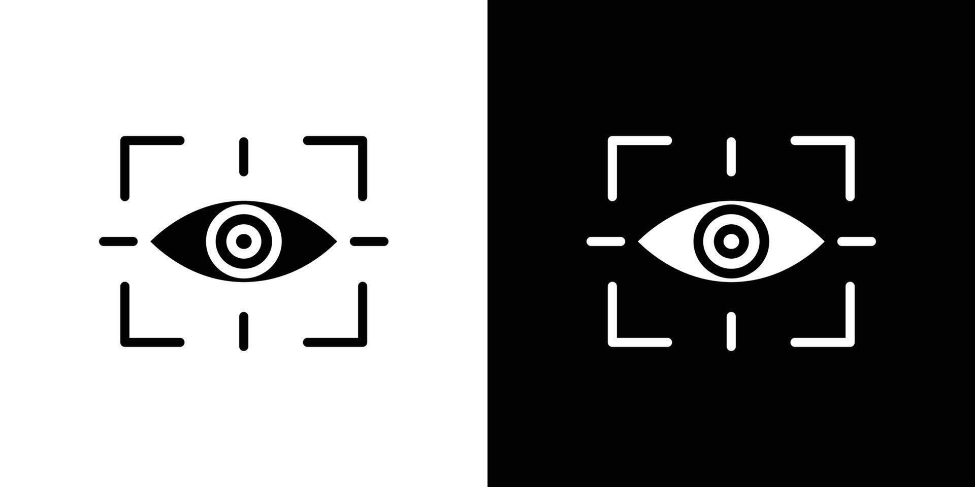 Eye scanner icon logo set vector