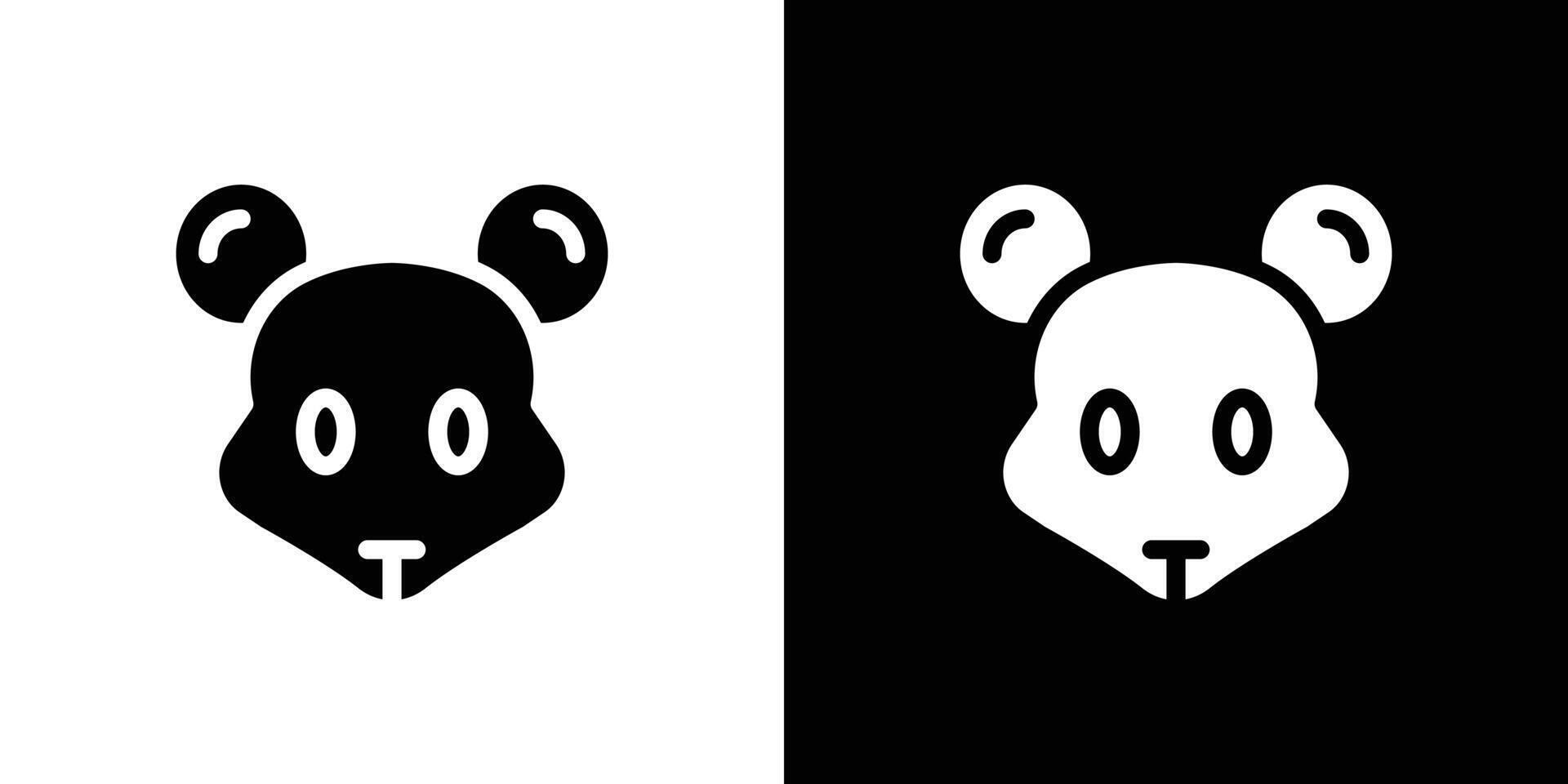 Face of mouse icon logo set vector