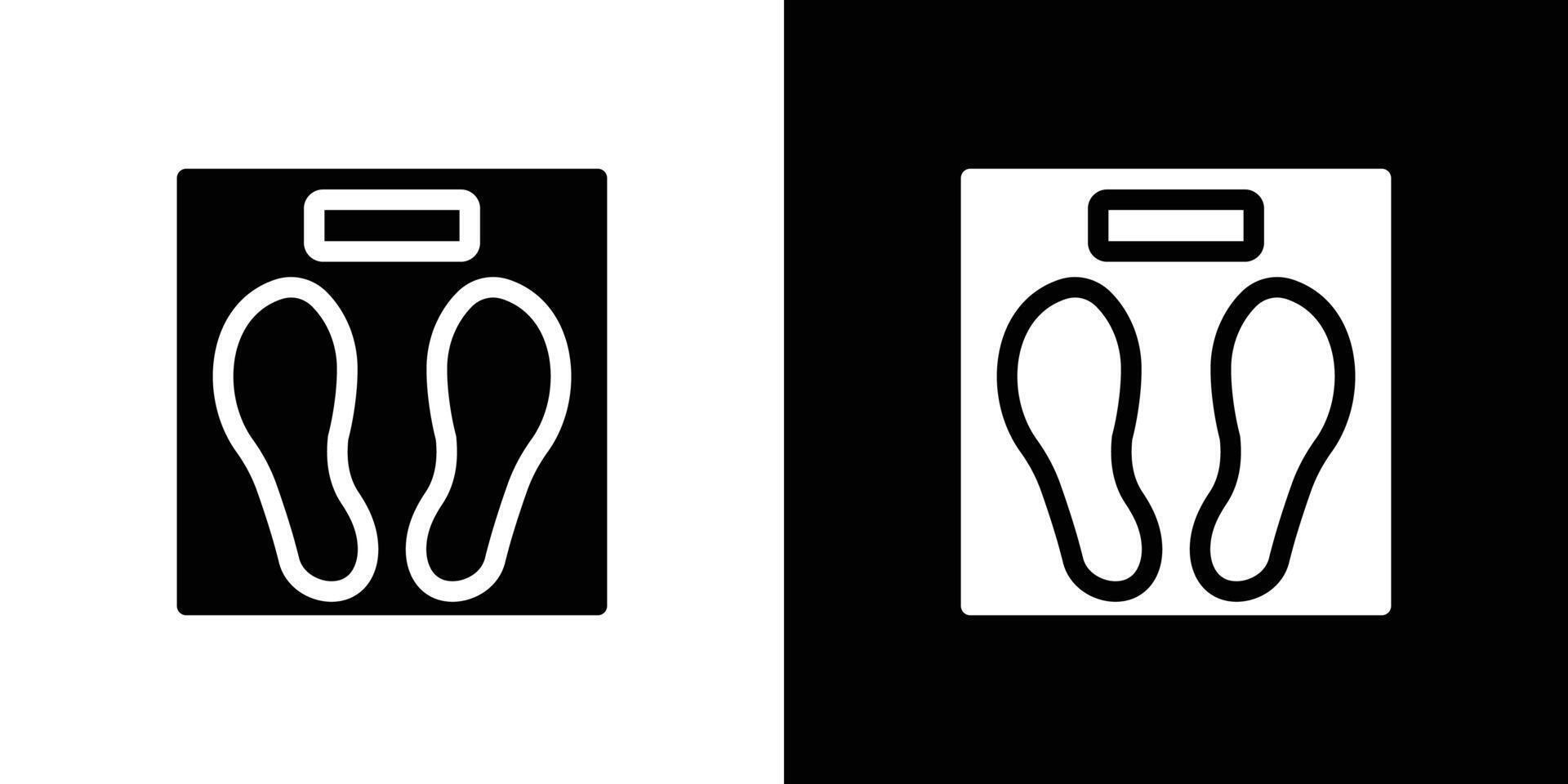 Footprint on weight scale icon logo set vector