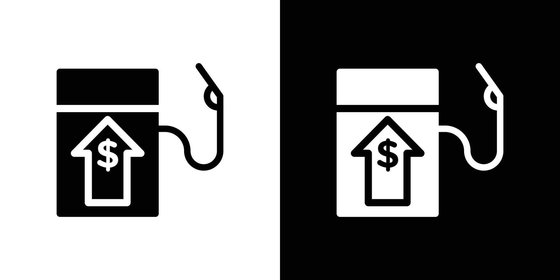 Fuel price increase icon logo set vector