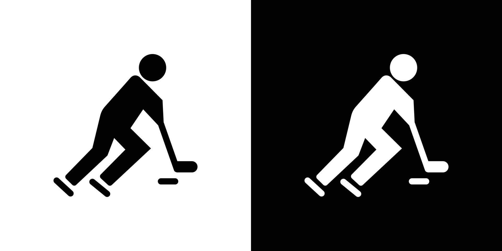 Hockey player icon logo set vector