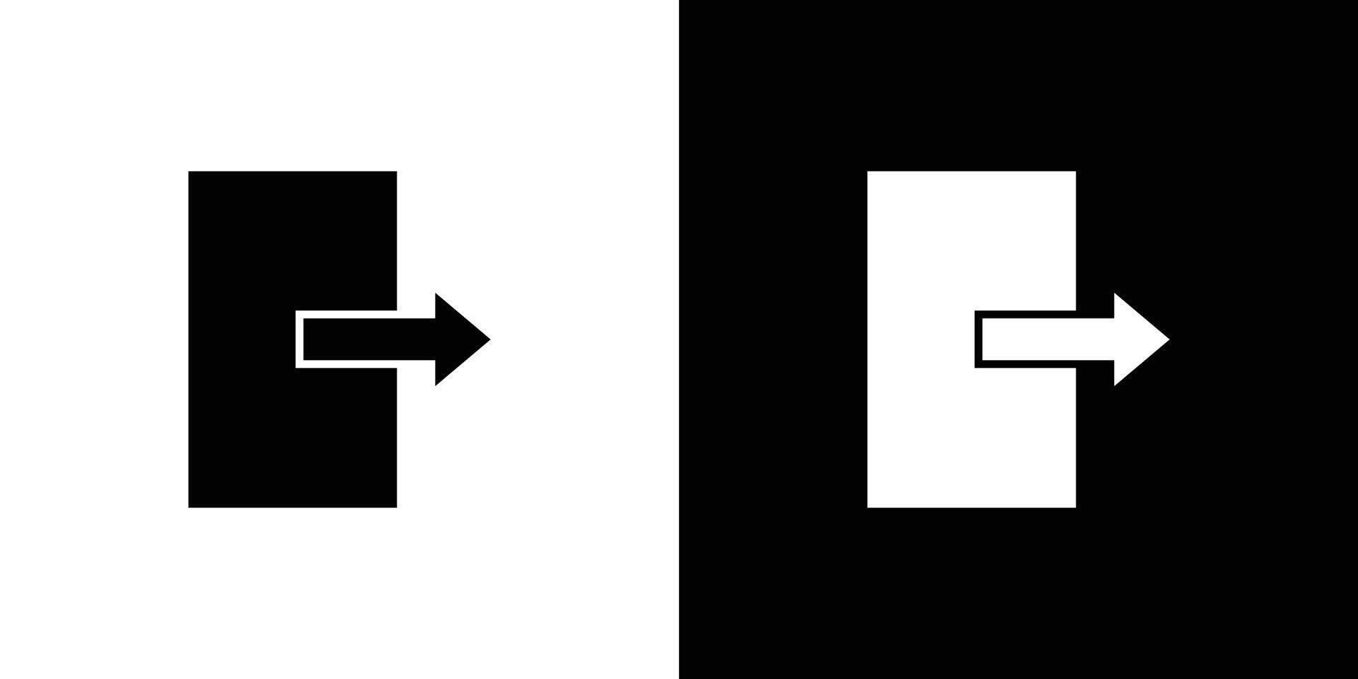 Logout exit icon logo set vector