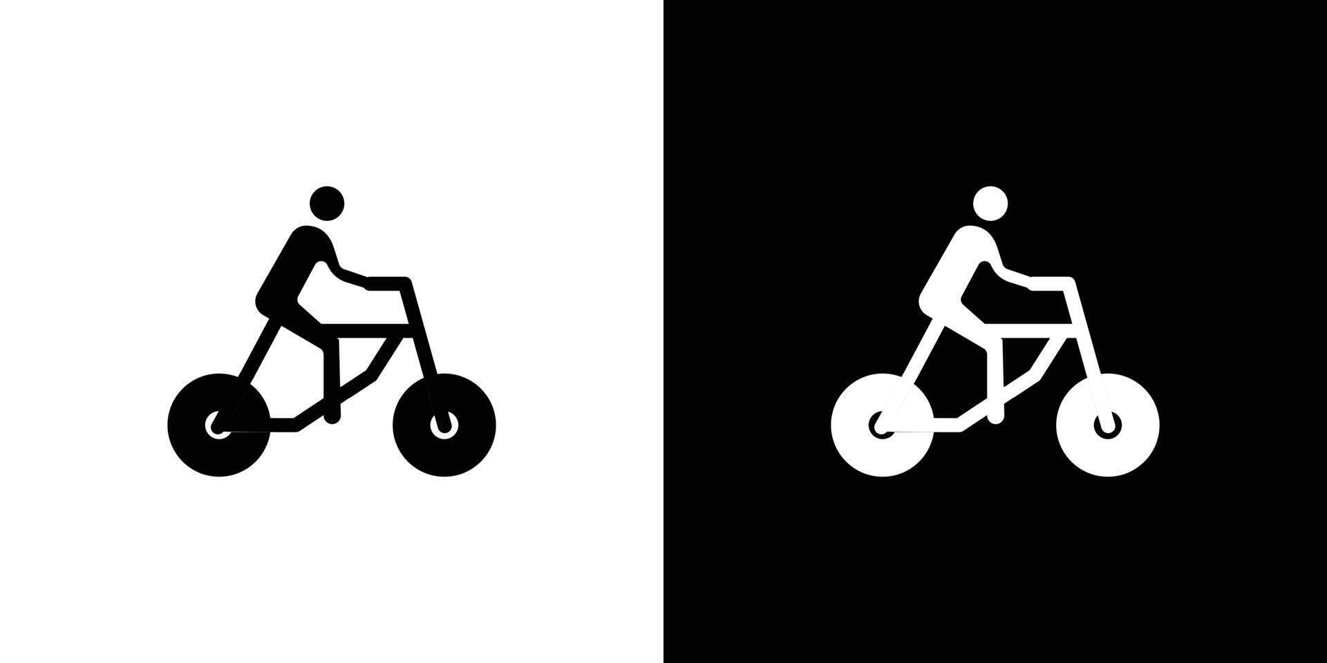 Man on bicycle icon logo set vector