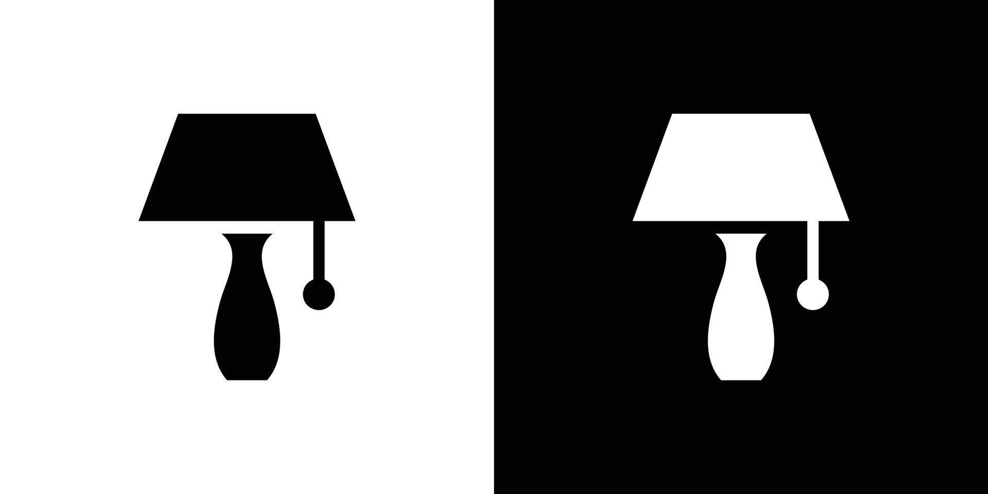 Night Bedside Lamp icon logo set vector