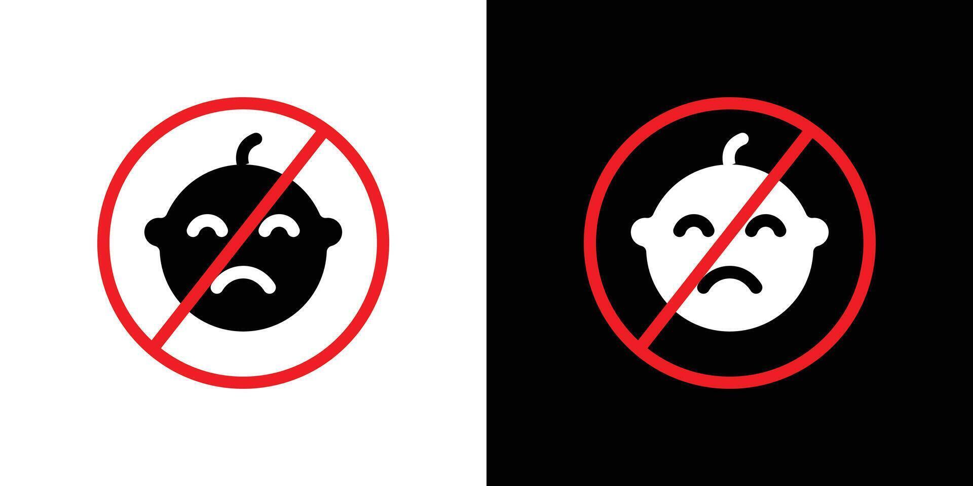 No kid allowed icon logo set vector