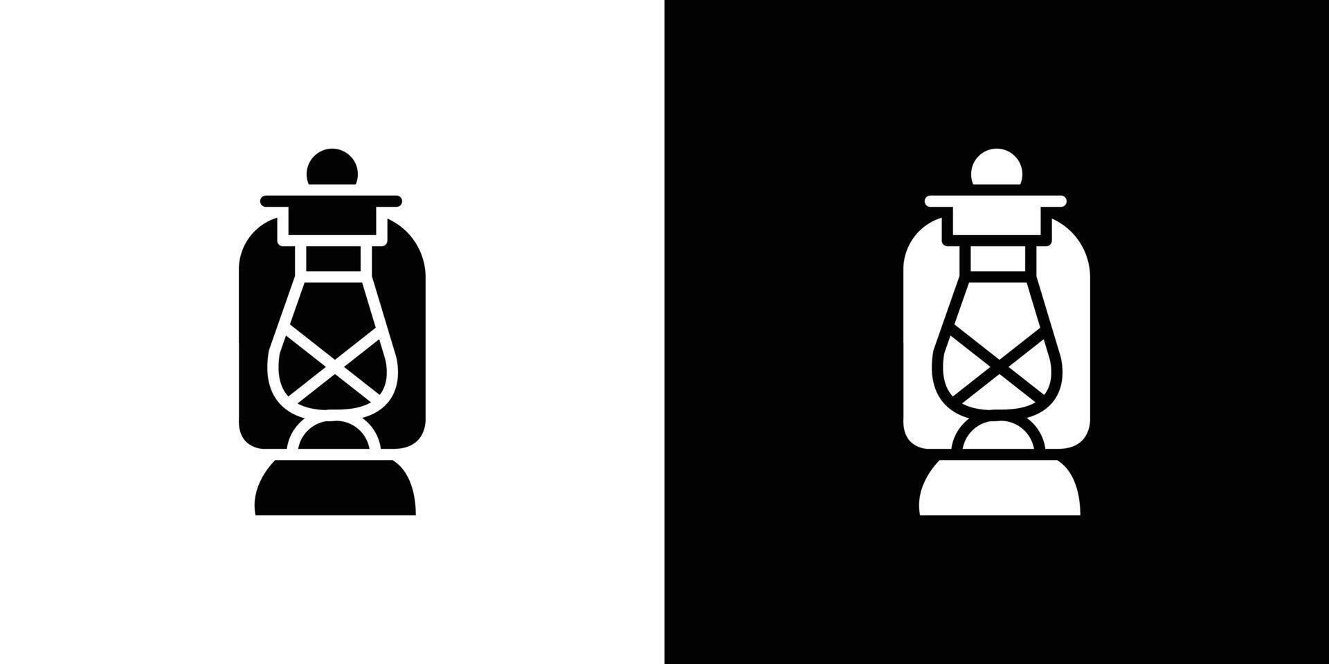 Oil lantern icon logo set vector