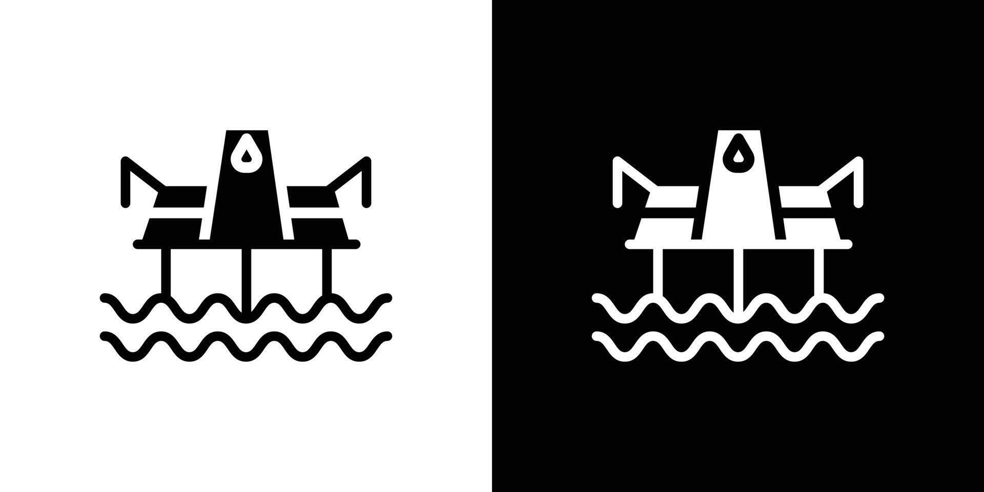 Oil platform icon logo set vector