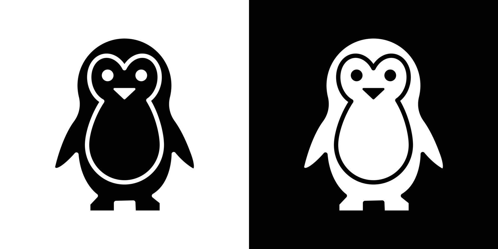 Penguin icon logo set vector