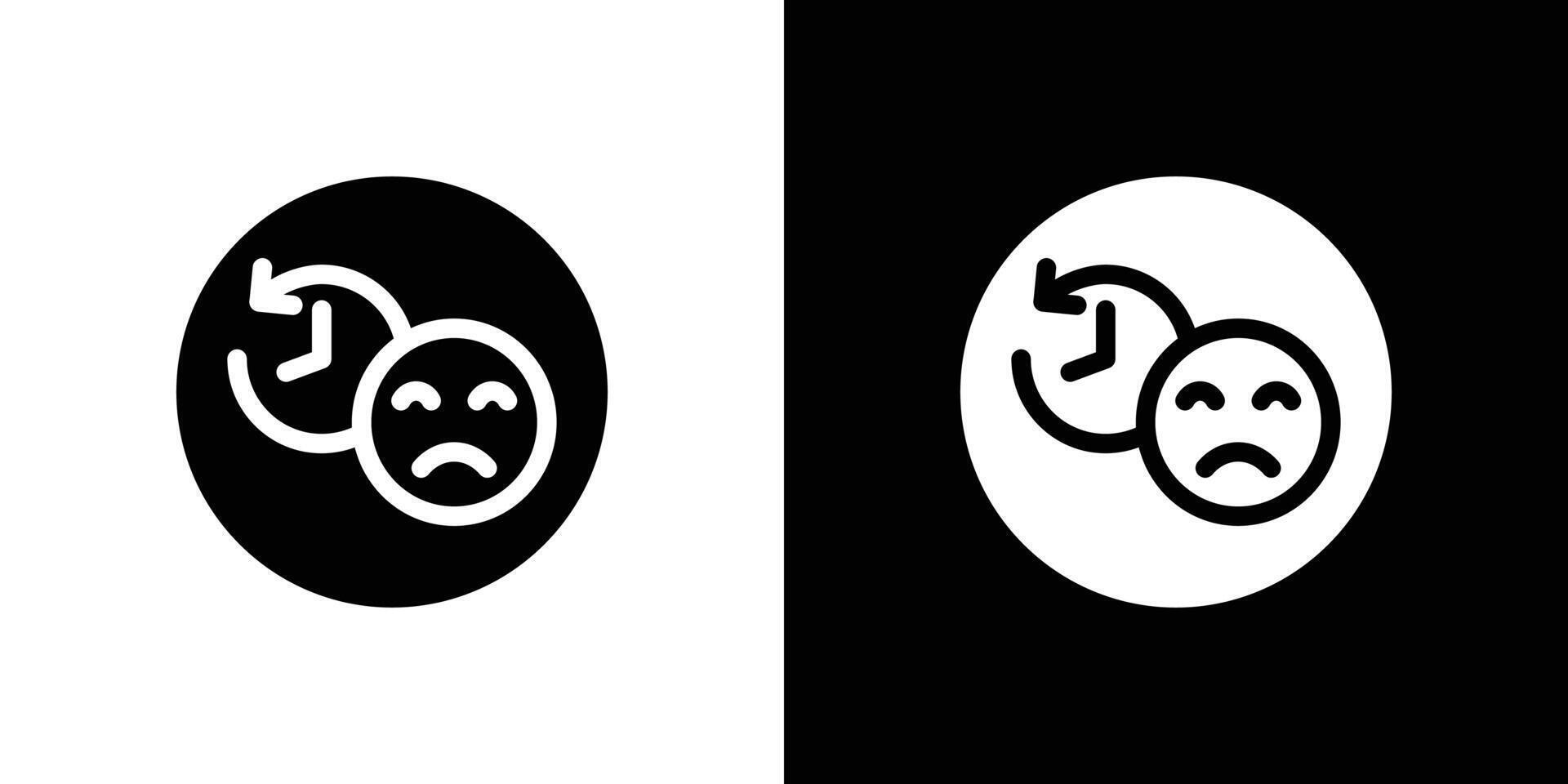 Regret expression icon logo set vector