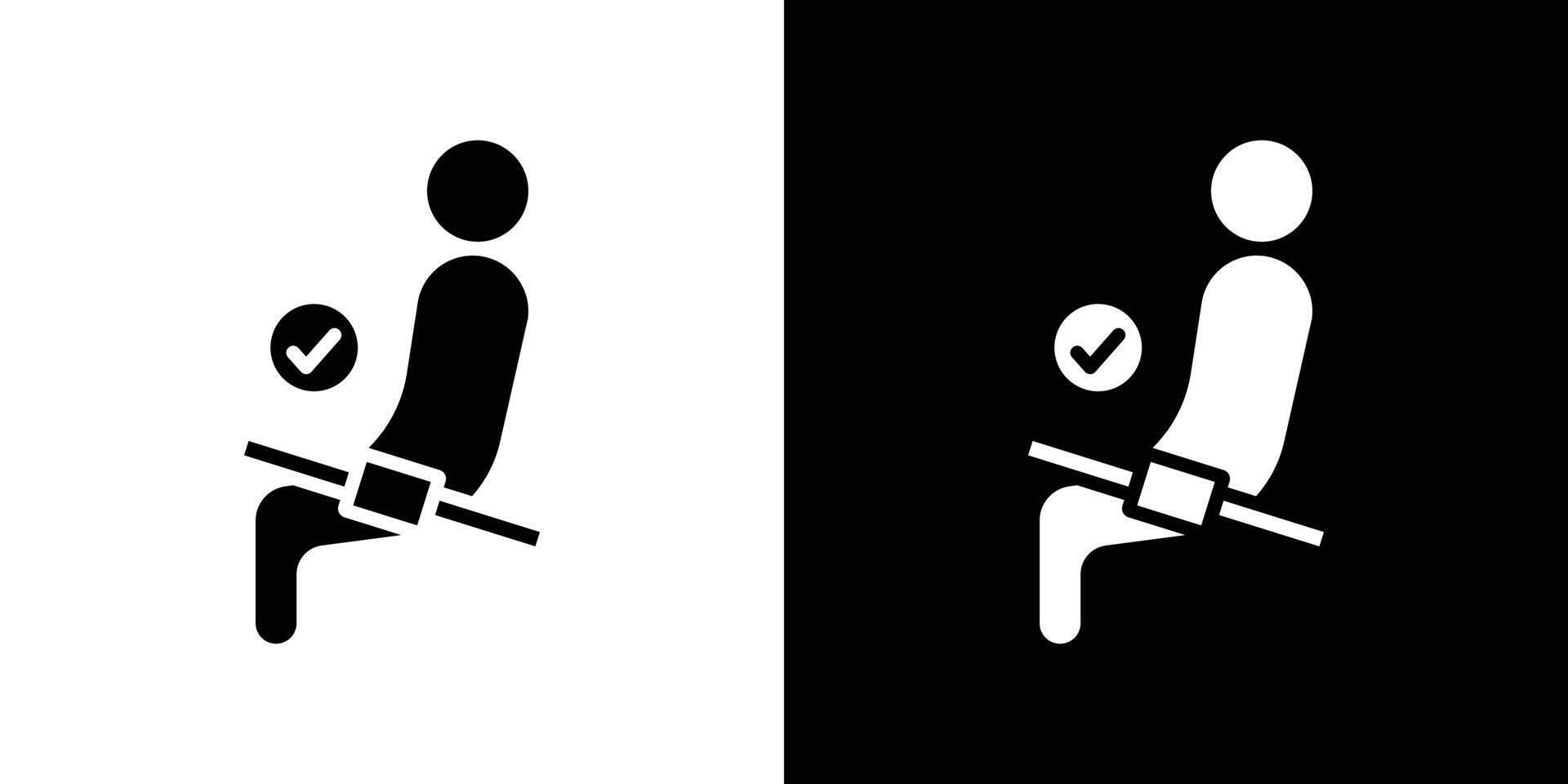 Safety belt icon logo set vector