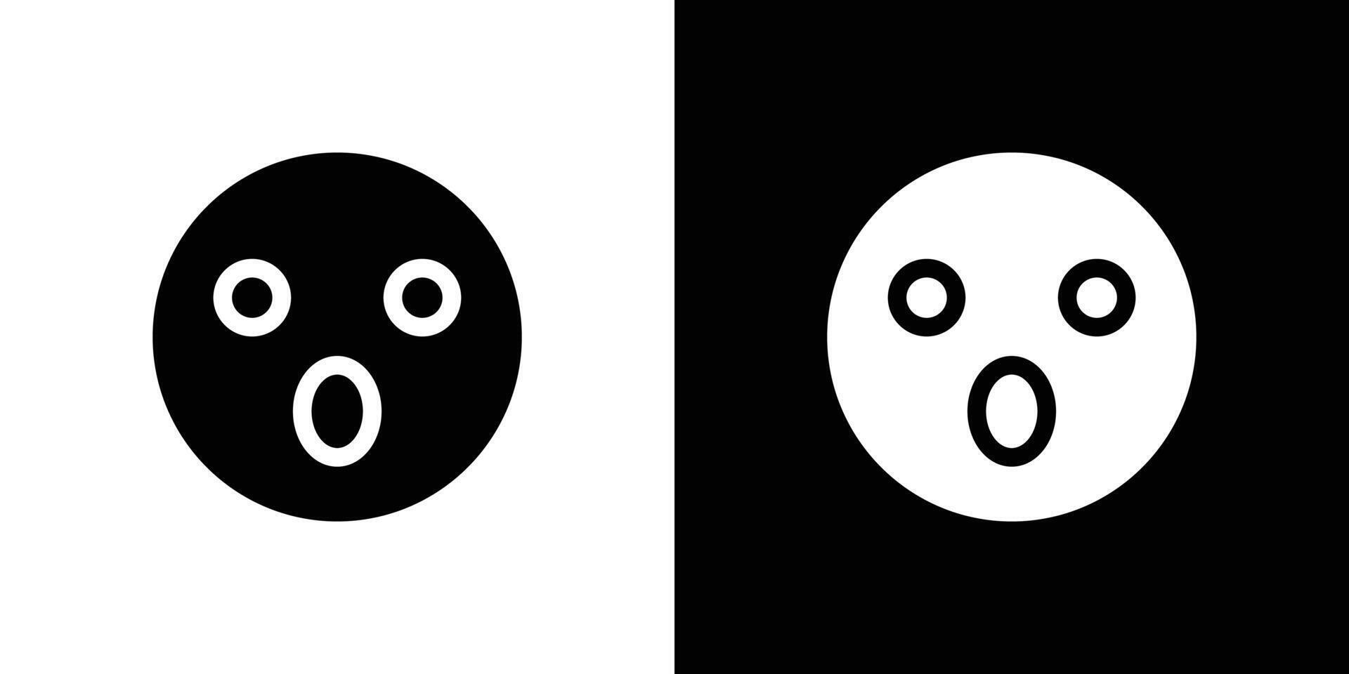 Shocked face icon logo set vector