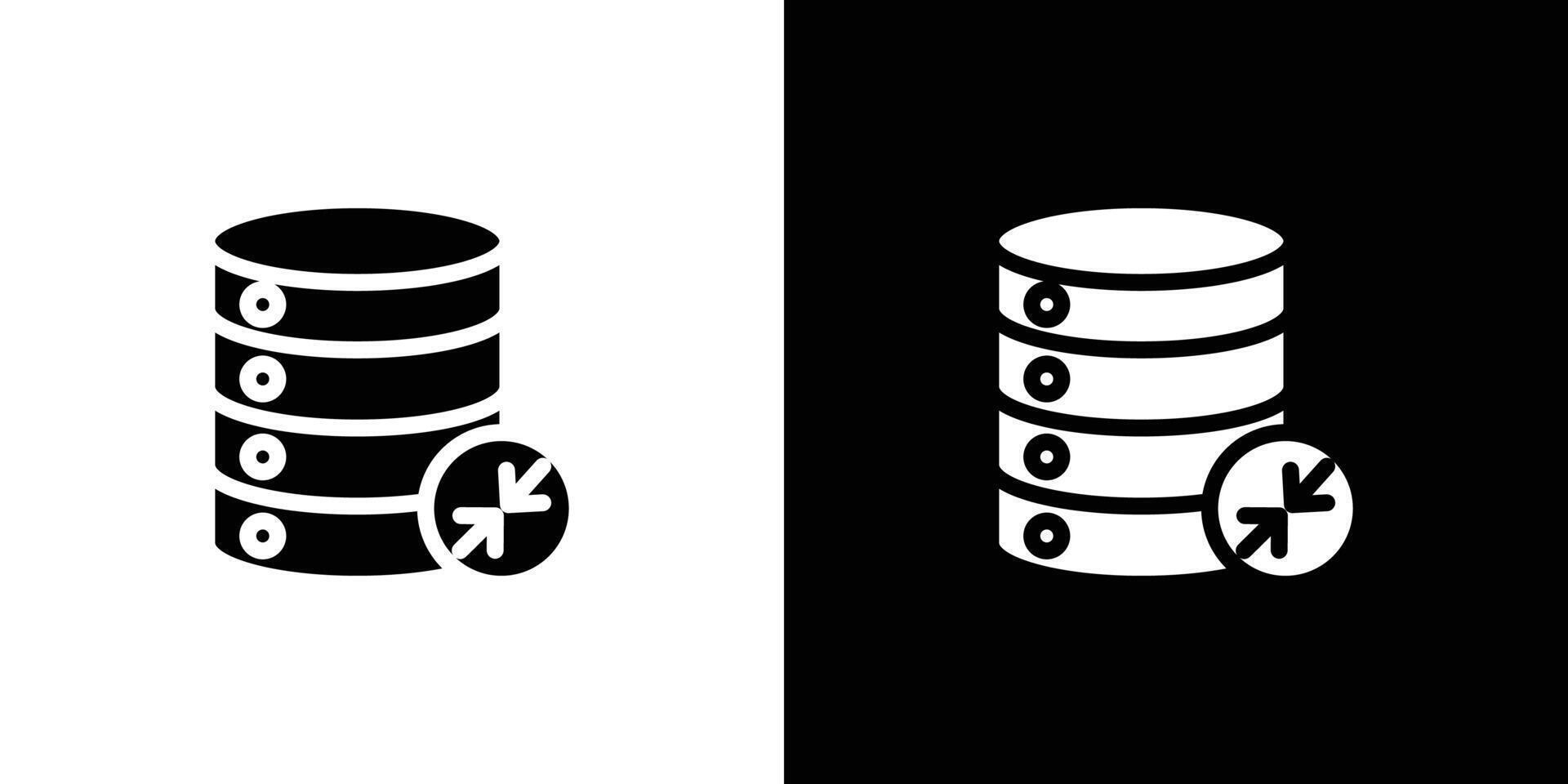 Shrink database icon logo set vector