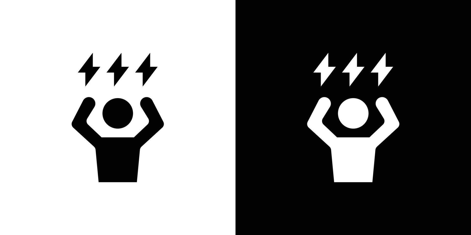 Stress icon logo set vector
