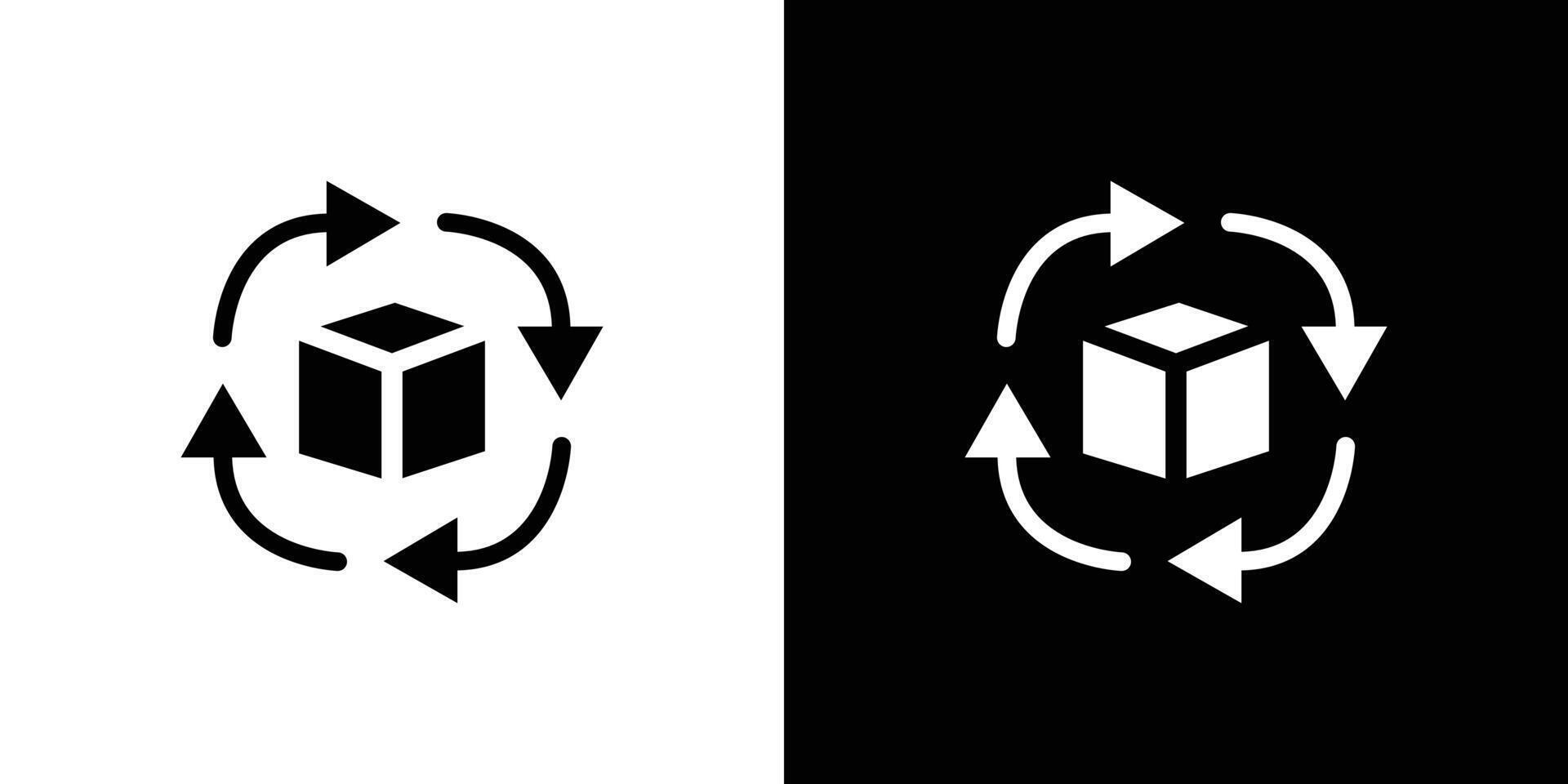 Supply chain process icon logo set vector