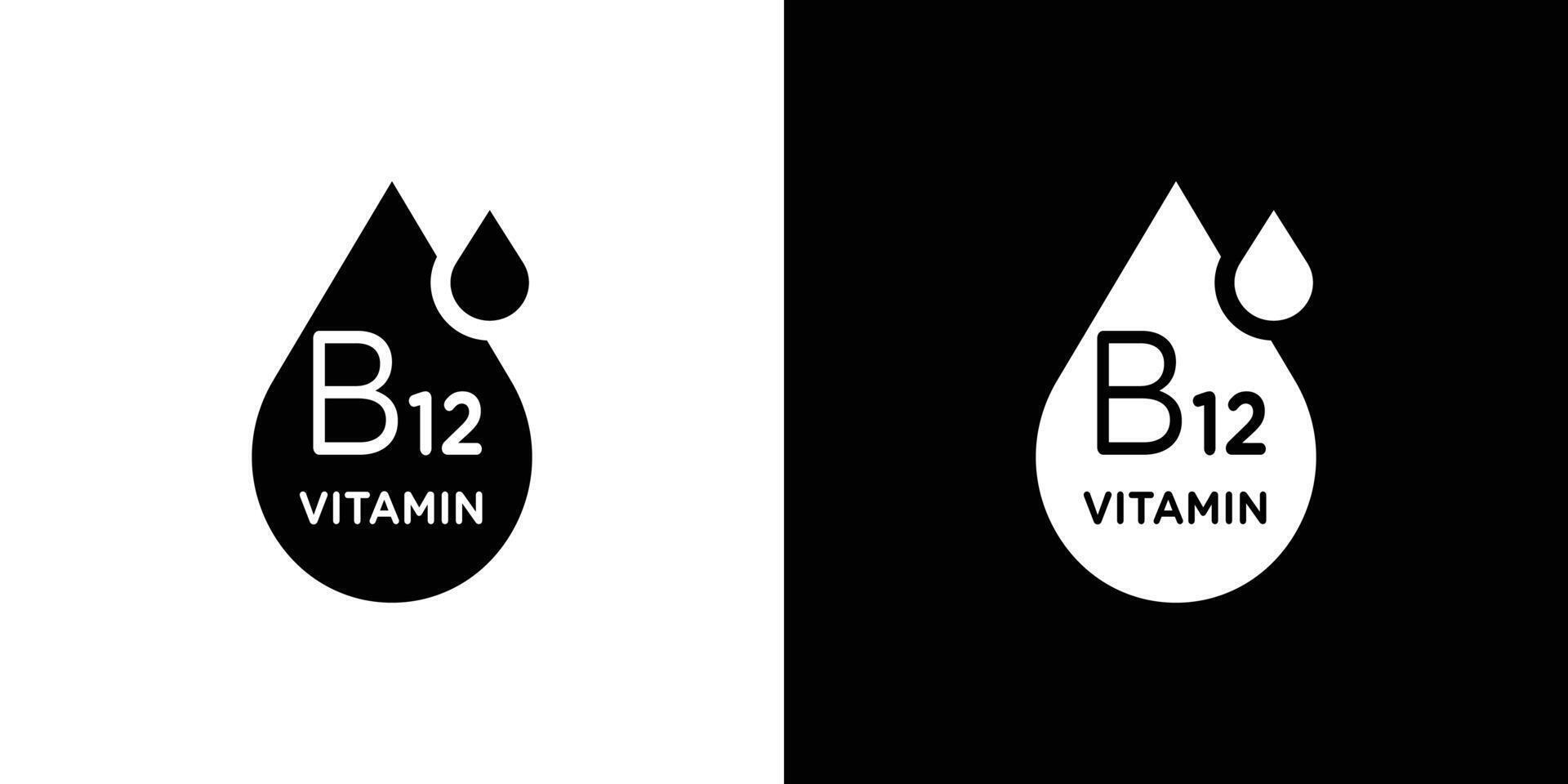 Vitamin B12 drop icon logo set vector