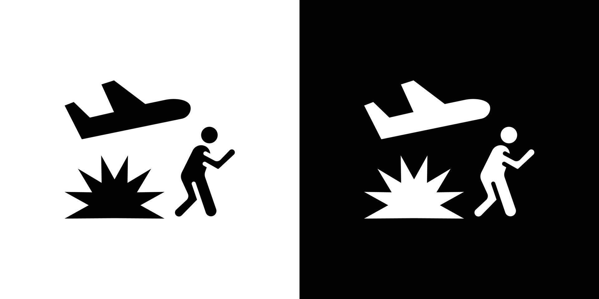 war Refugee icon logo set vector