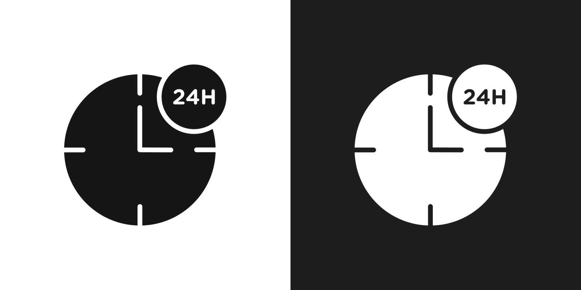 24 hrs icon logo set vector