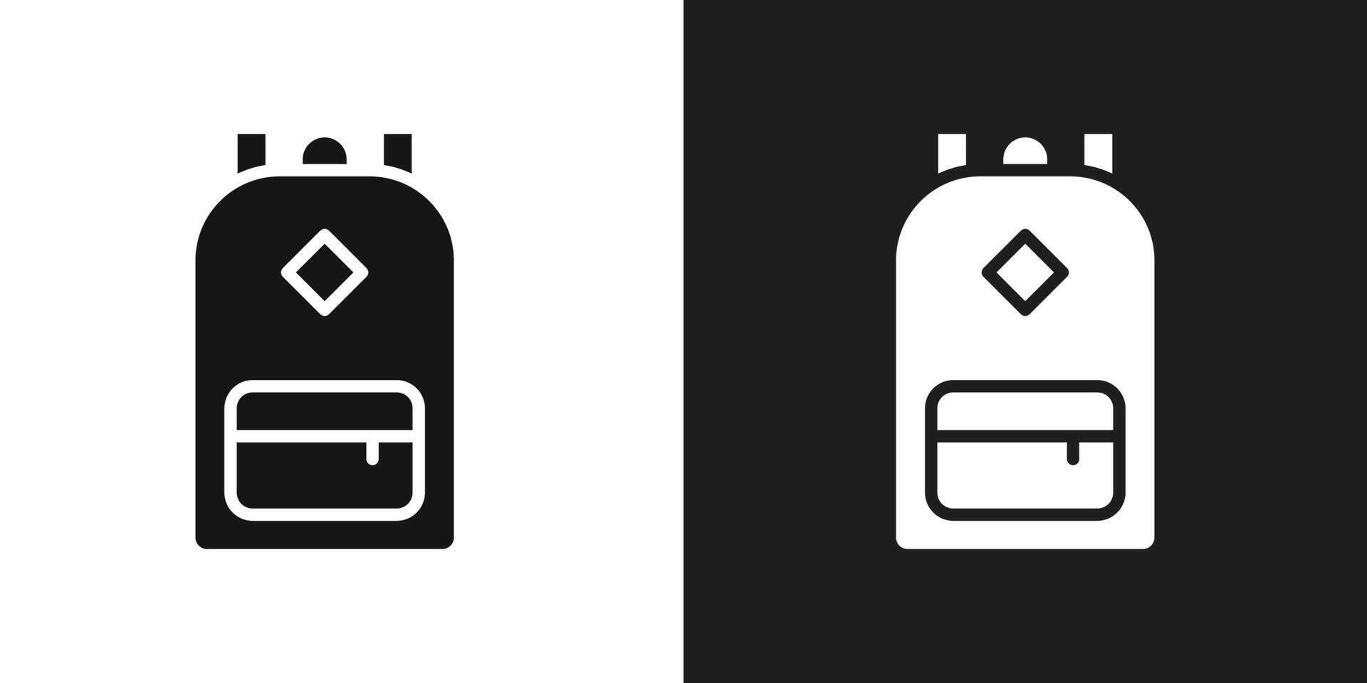 Backpack icon logo set vector