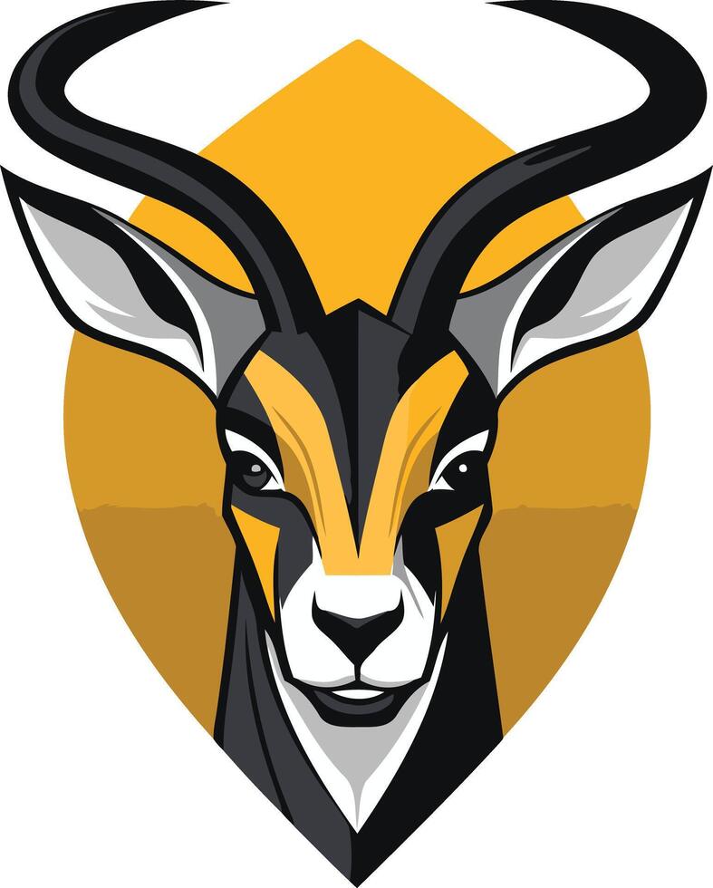 Black and Gold Antelope Mascot vector