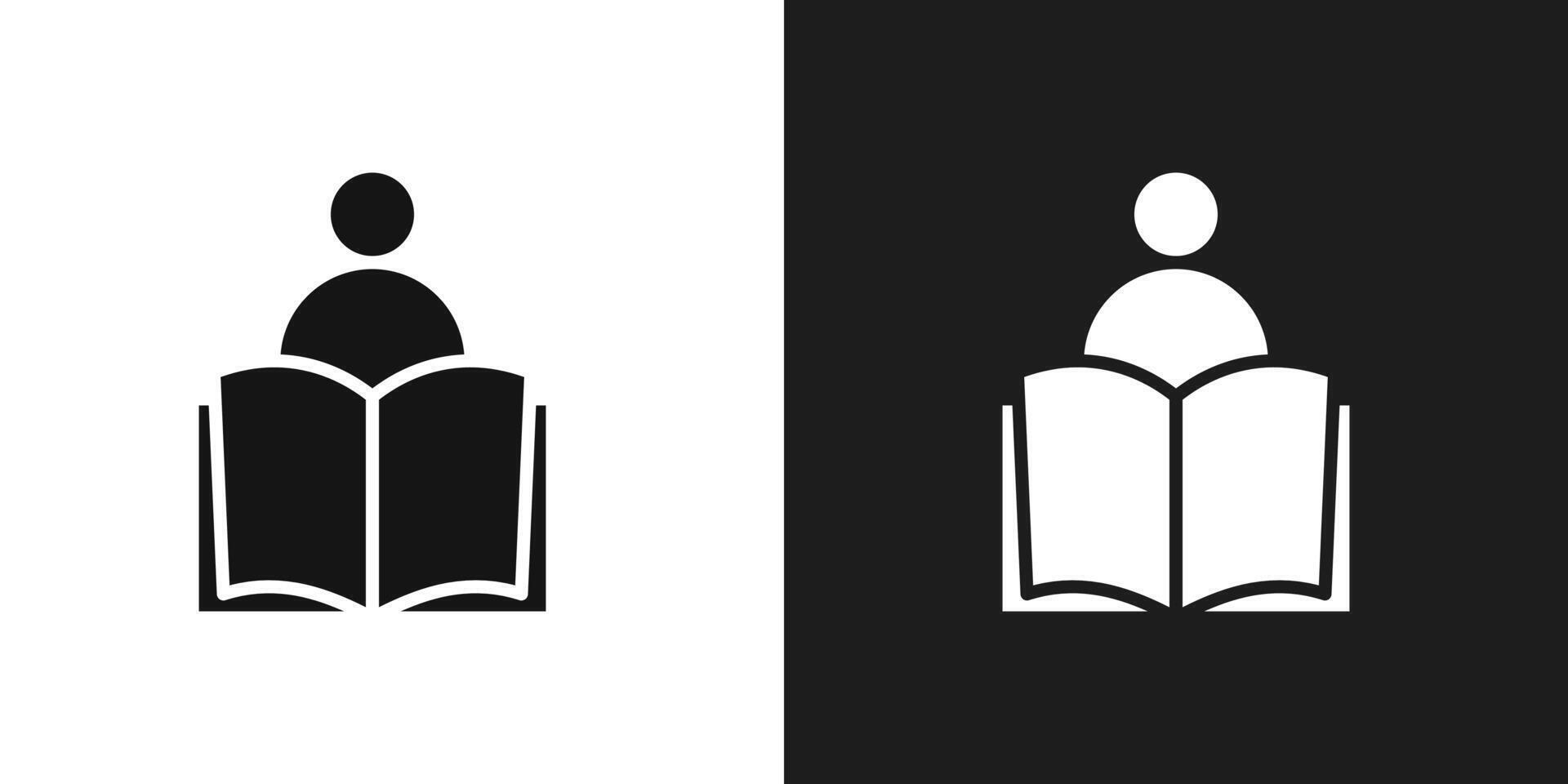 Book open reader icon logo set vector