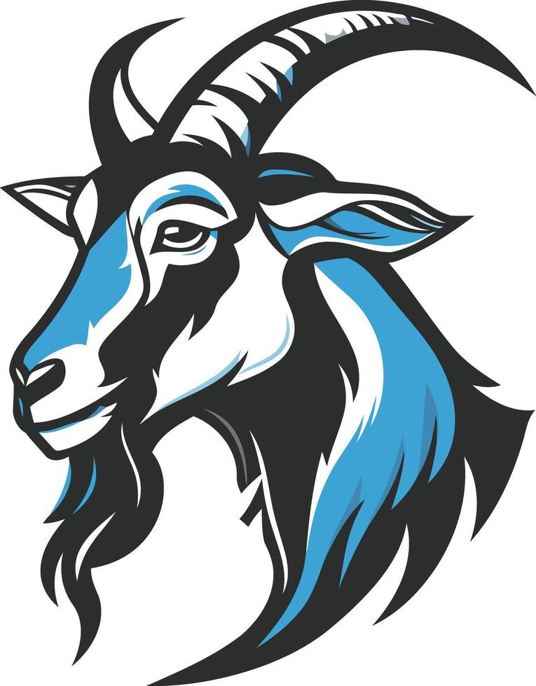Blue and Black Goat Head Mascot vector