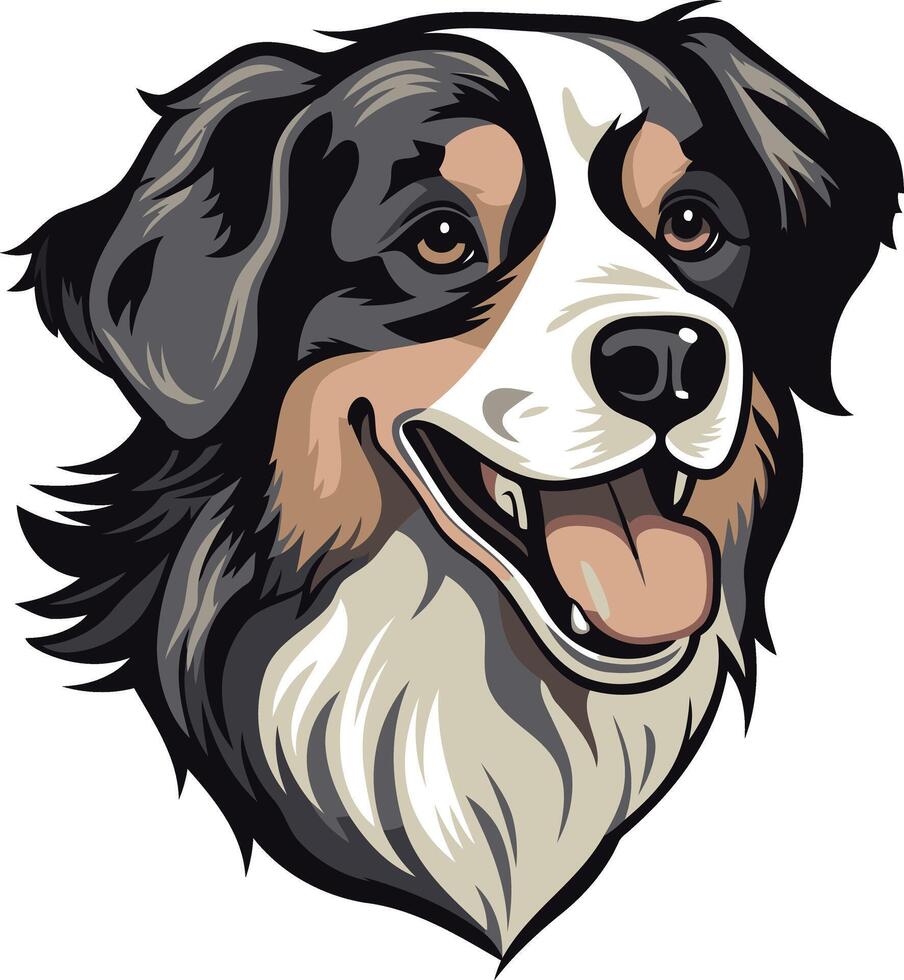 Cheerful Australian Shepherd Portrait vector