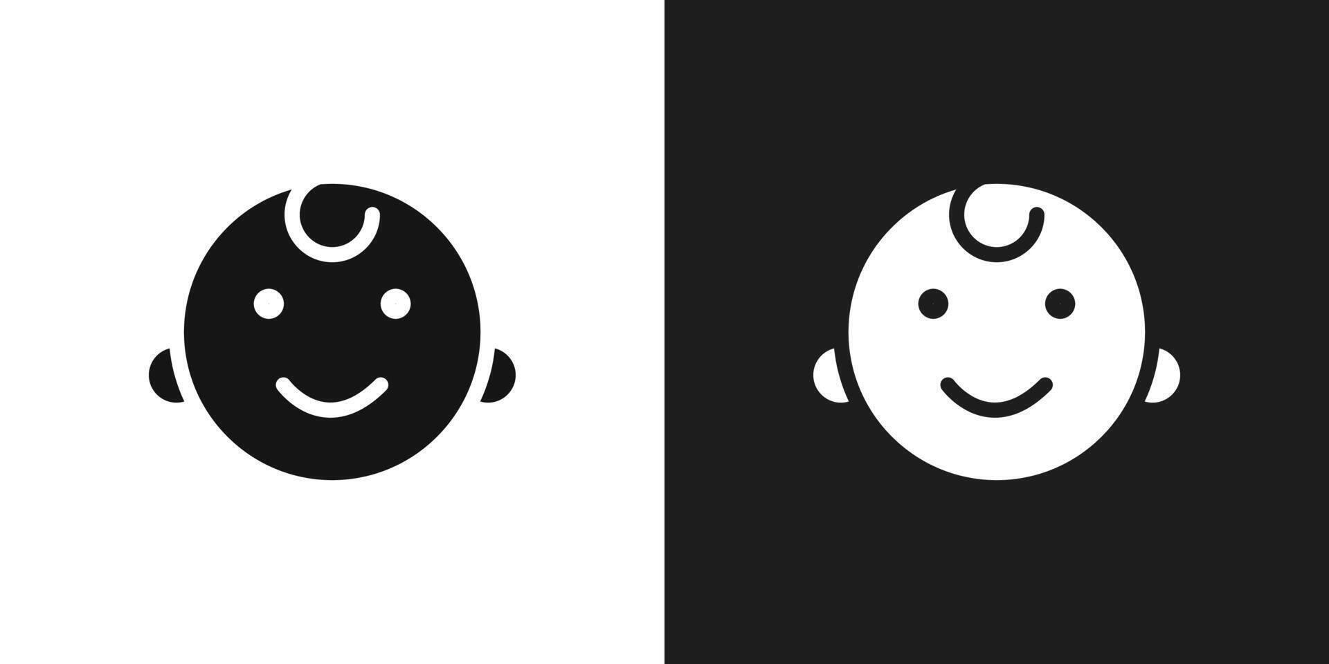 Child head icon logo set vector
