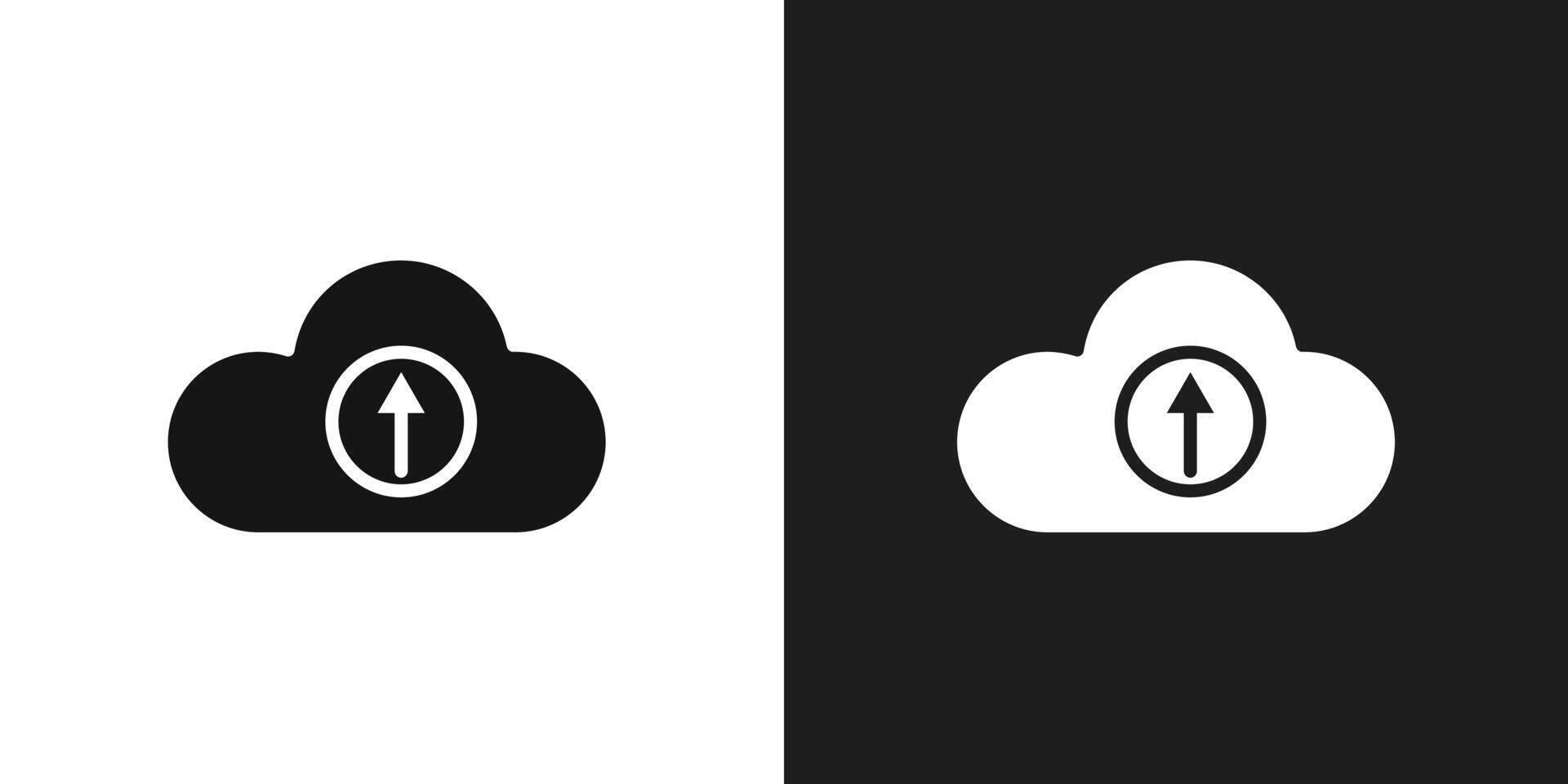Cloud upload icon logo set vector