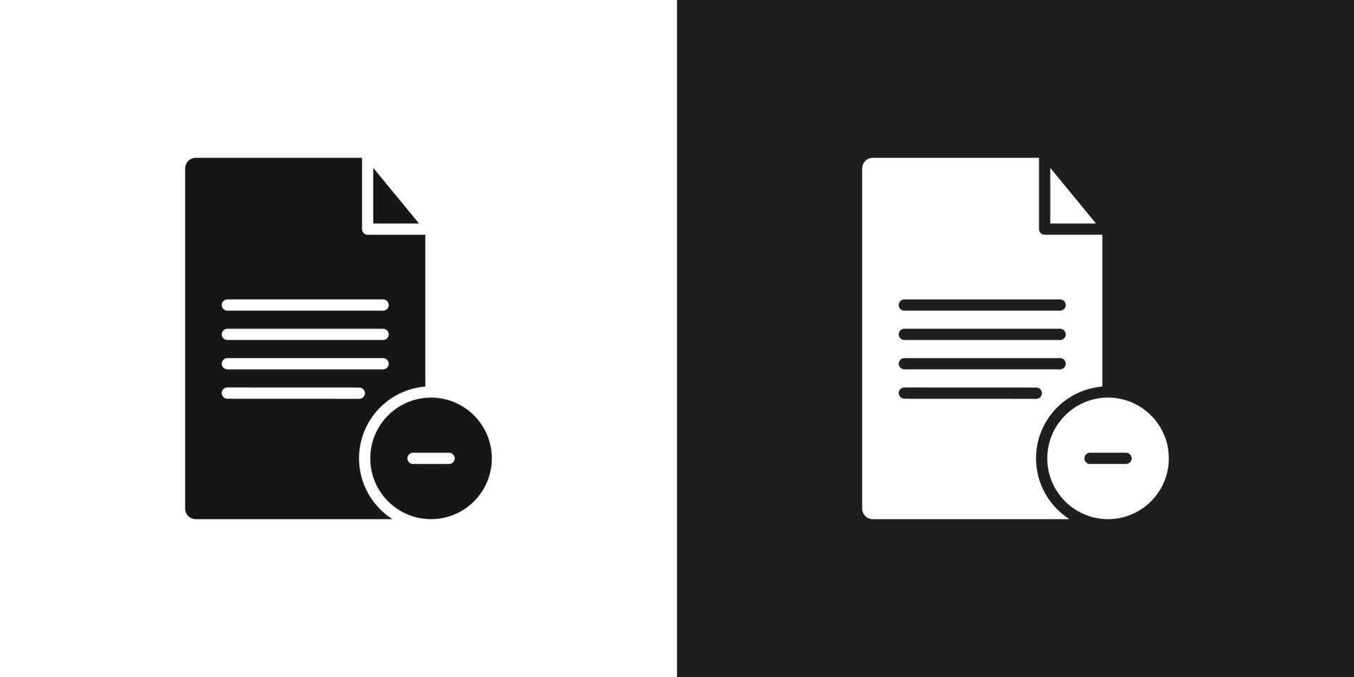 Delete document icon logo set vector