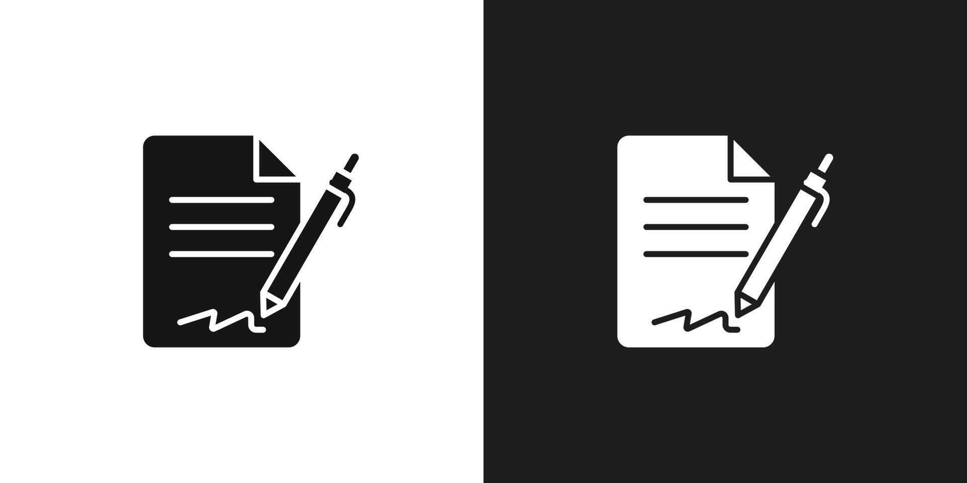 Document signed icon logo set vector