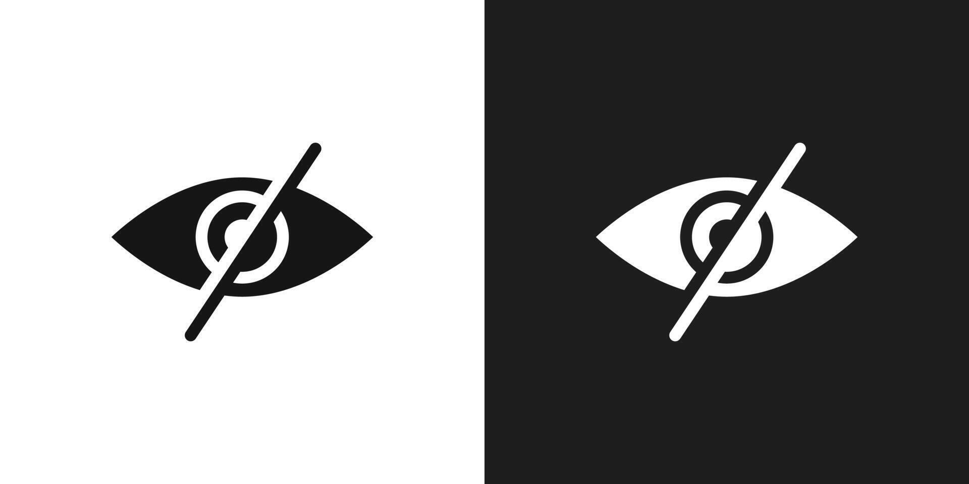 Eye crossed icon logo set vector